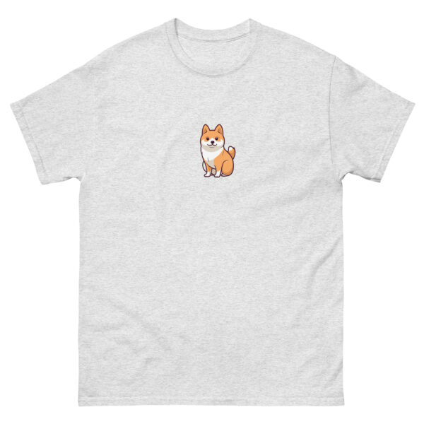 Graphic t-shirt of a friendly Shiba Inu dog.