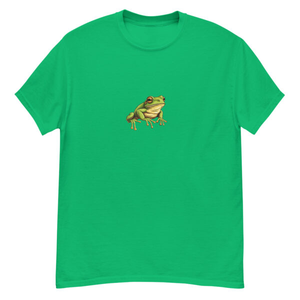 Men's classic graphic t-shirt featuring a clean and colorful image of a tree frog, adding vibrancy and nature-inspired style to your wardrobe.