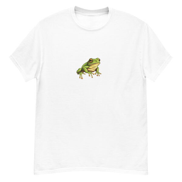 Men's classic graphic t-shirt featuring a clean and colorful image of a tree frog, adding vibrancy and nature-inspired style to your wardrobe.