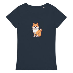 Graphic t-shirt of a friendly Shiba Inu dog.