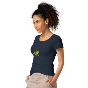 Women's classic graphic t-shirt featuring a clean and colorful image of a tree frog, adding vibrancy and nature-inspired style to your wardrobe.
